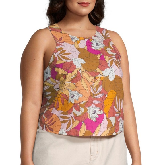 Cotton/Linen Floral Print Top - Picture 2 of 10